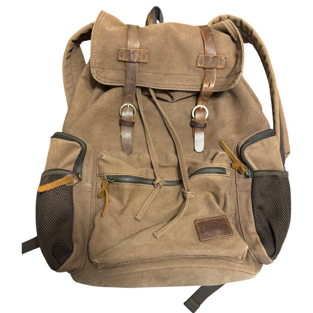 Lifewit Backpack Rucksack Unisex Large Brown Canvas Leather Vintage Hiking Bag